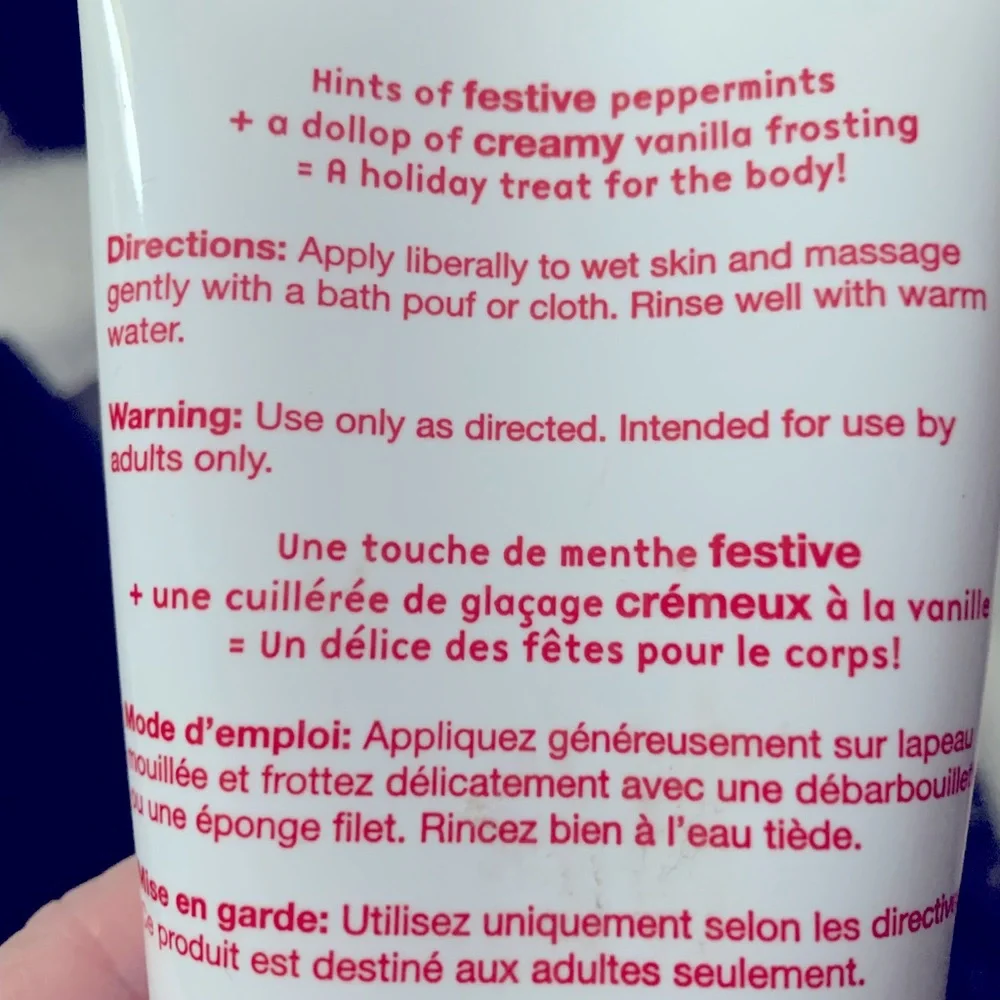 Candy Cane Cupcake Peppermint Body Wash Travel 6.7 oz Vanilla Fresh Exhilarating